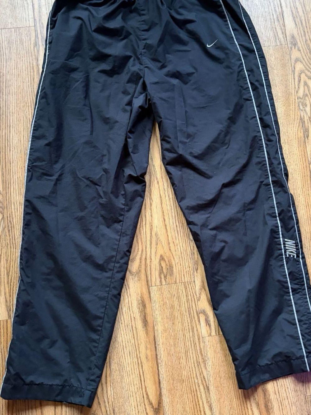 Nike Black Men's Jogger Pants with White Piping